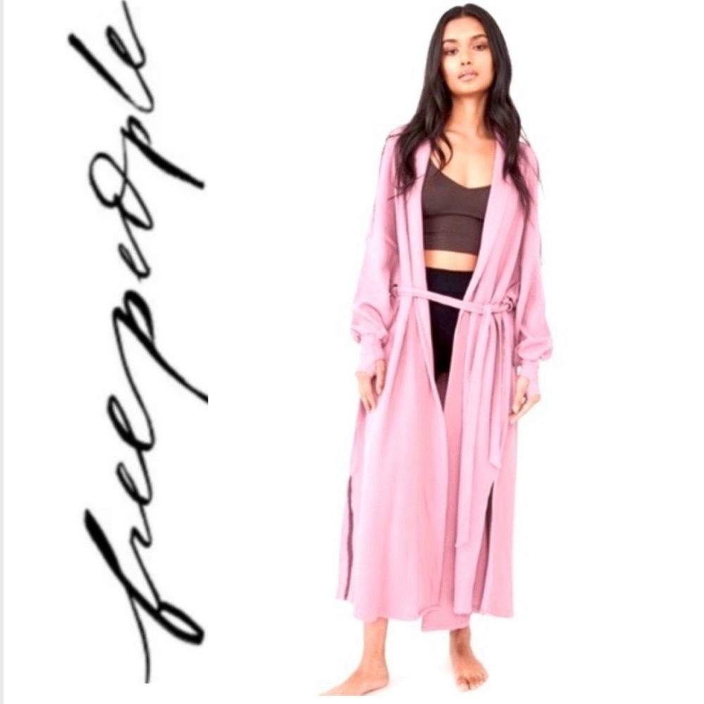 FREE PEOPLE โUnder the Starsโ Cardi in Foxglove Comfy Thermal Cardigan Robe